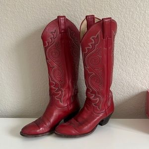 Red Leather Cowboy Boots